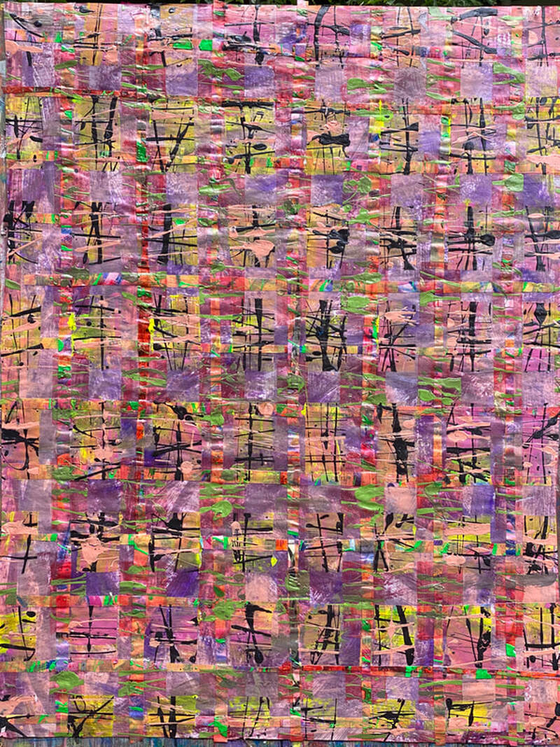 Painting, Acrylic on Paper, 3.5' x 4.5'.  Photographed June 2020.  Collection of Joan Forsythe-Meagher.